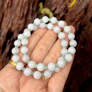 Vòng Tay Bạch Ngọc Mix Táo Xanh Đá Tự Nhiên