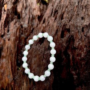 Vòng Tay Bạch Ngọc Mix Táo Xanh Đá Tự Nhiên